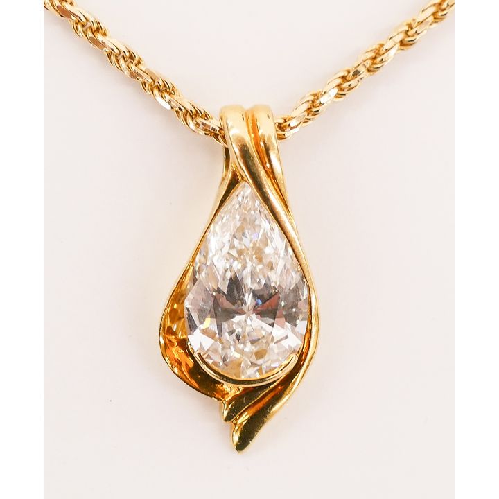 Turgeon Raine 5.77ct Pear Shaped Diamond 18k Pendant