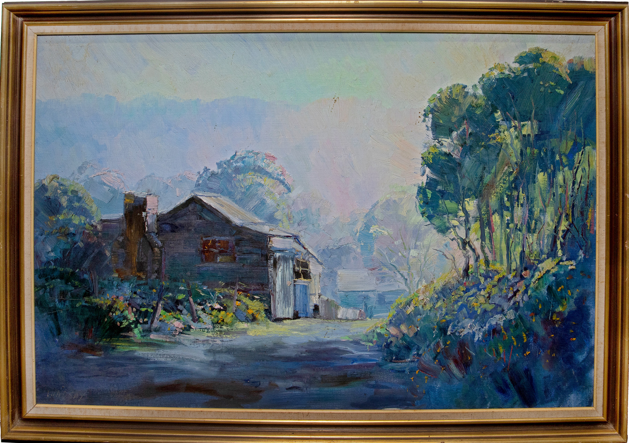 495 · Trio of Cottage Paintings, 20th Century