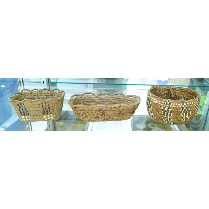 3pc Old NW Coast Salish Small Indian Baskets 5.5'' to 8''