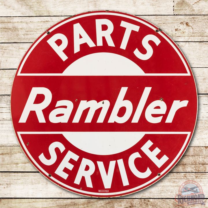 42" Rambler Parts & Service Double Sided Porcelain Sign