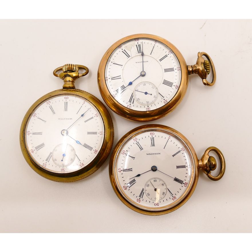 3pc Waltham Pocket Watches.