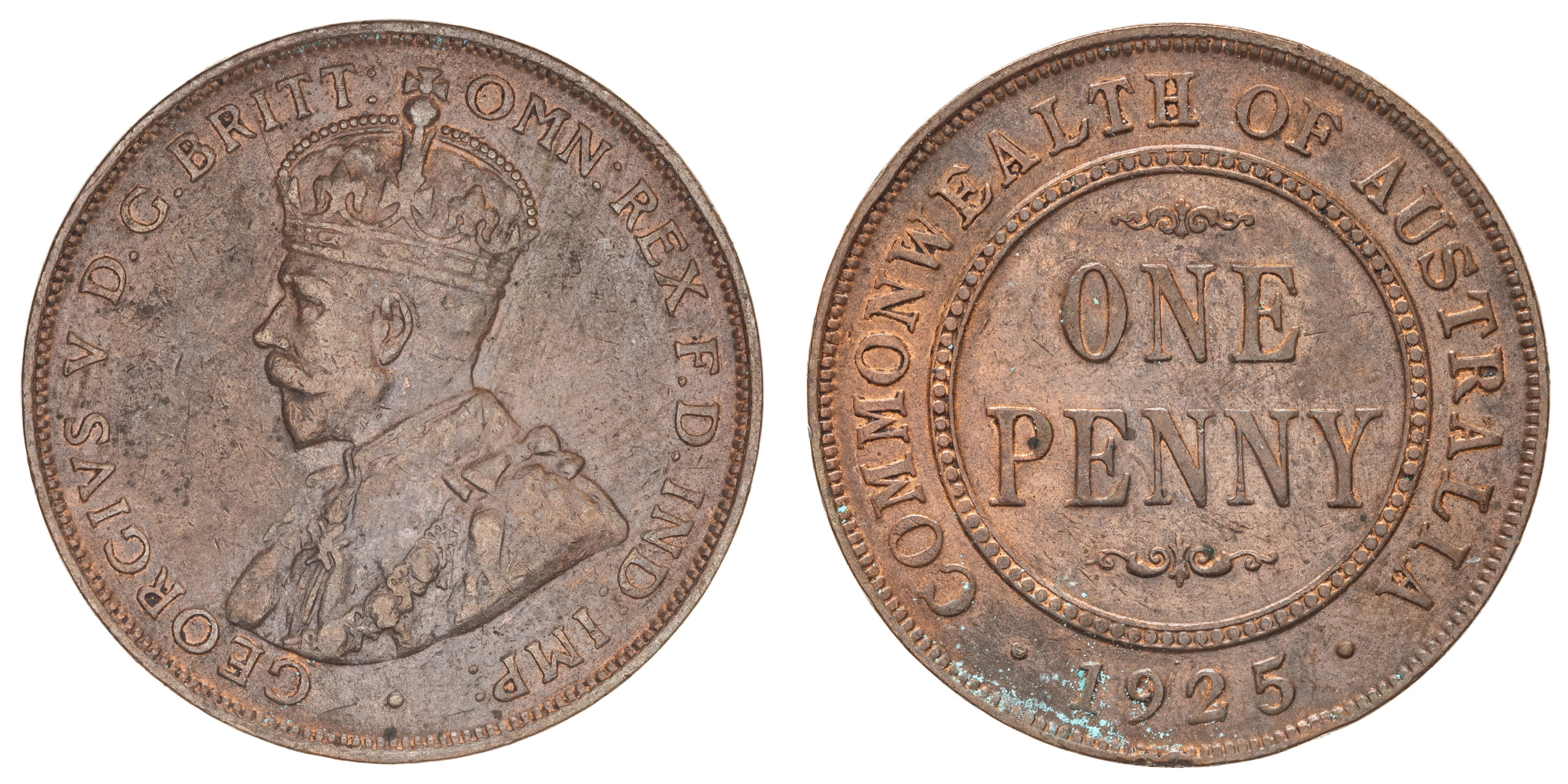 George V, Penny, 1925, gVF