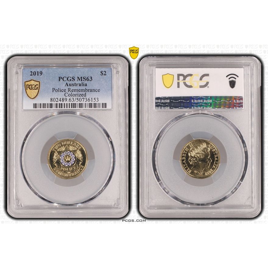 Police Remembrance Colorized, Two Dollar, 2019, PCGS MS63