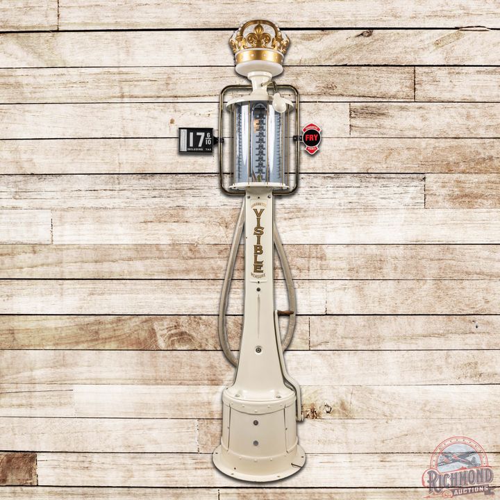 Fry Model #117 Ten Gallon Visible Gas Pump Restored Gold Crown