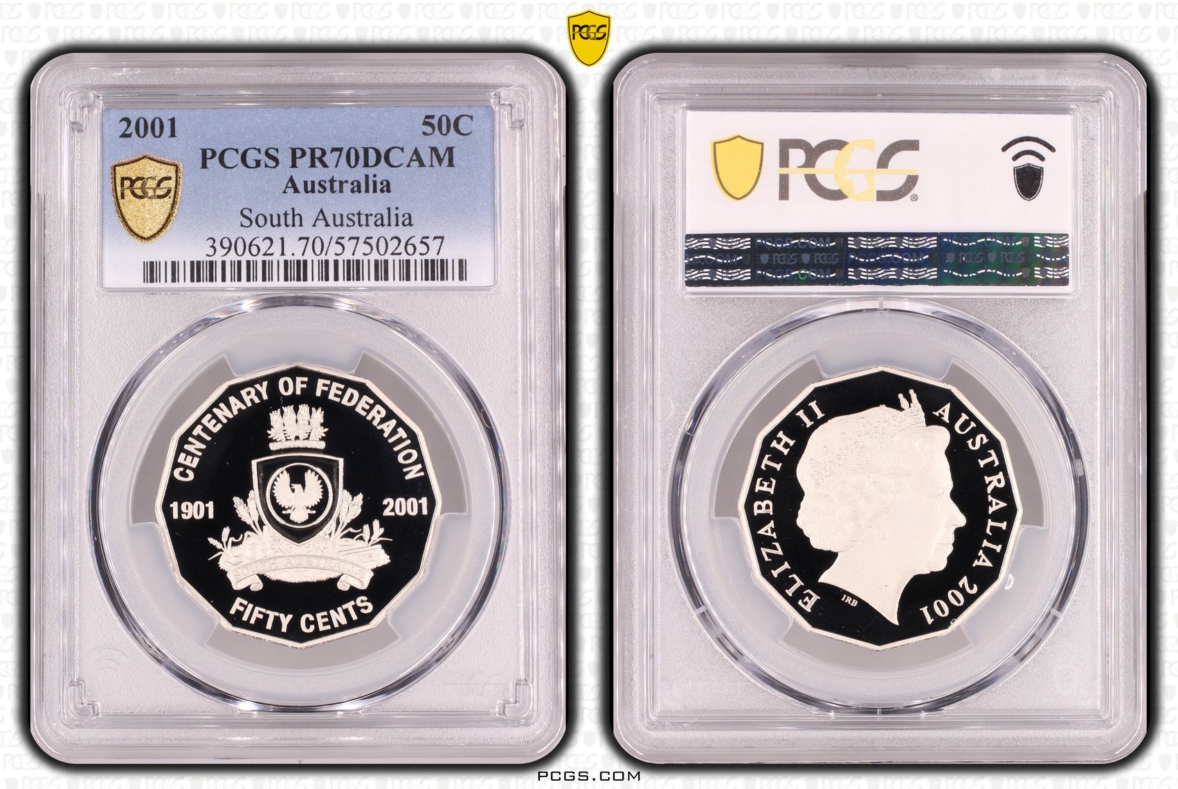 South Australia, Fifty Cent, 2001, PCGS PR70DCAM