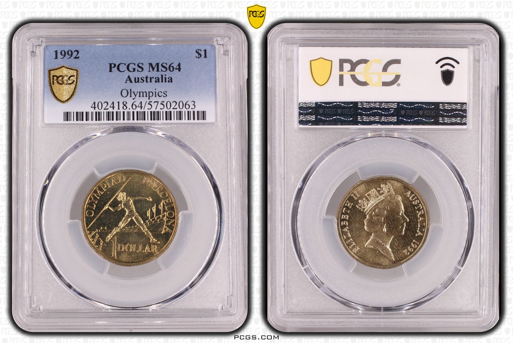 Olympics, One Dollar, 1992, PCGS MS64