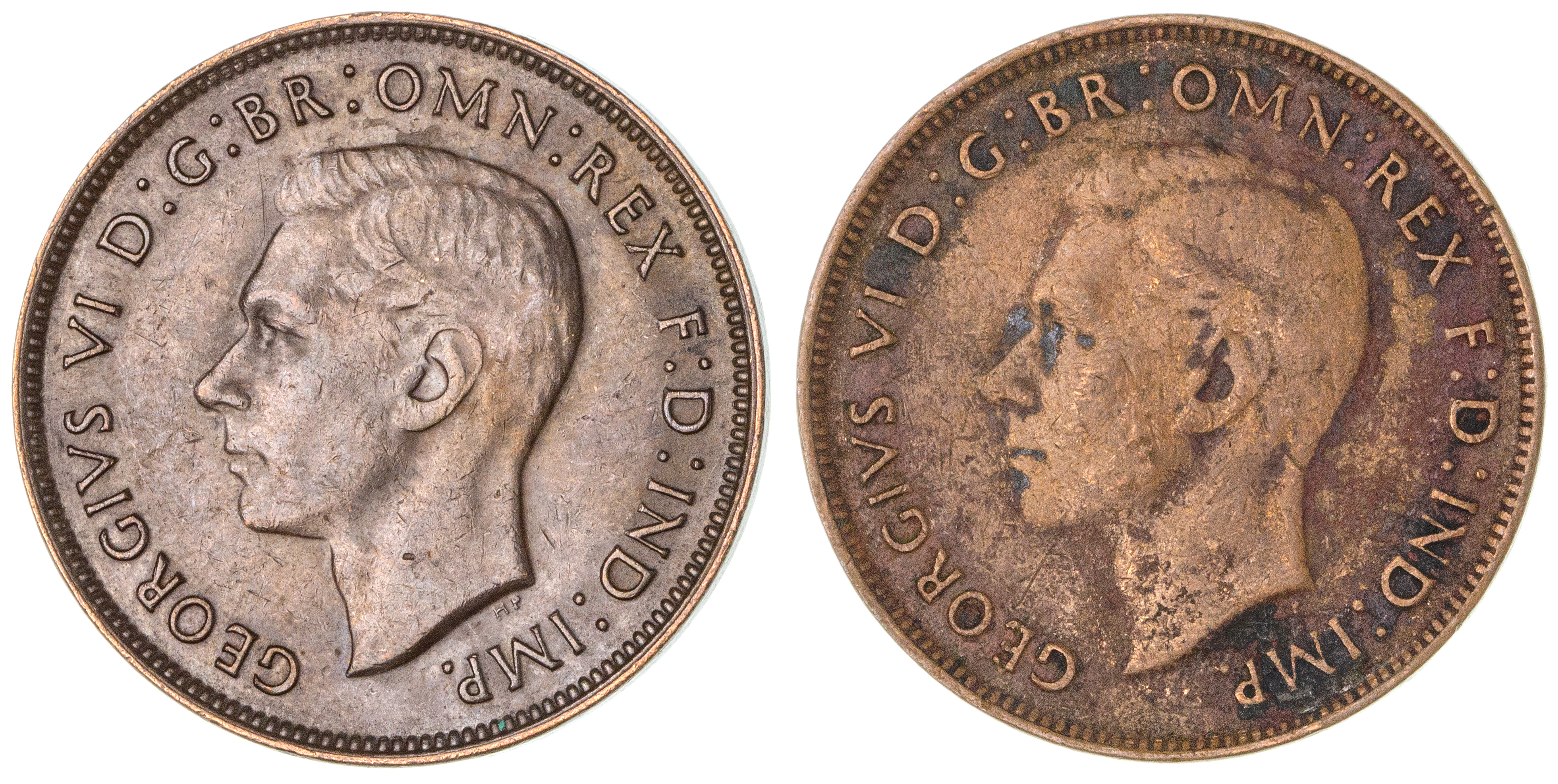 George VI, Penny, 1946, VG - VF