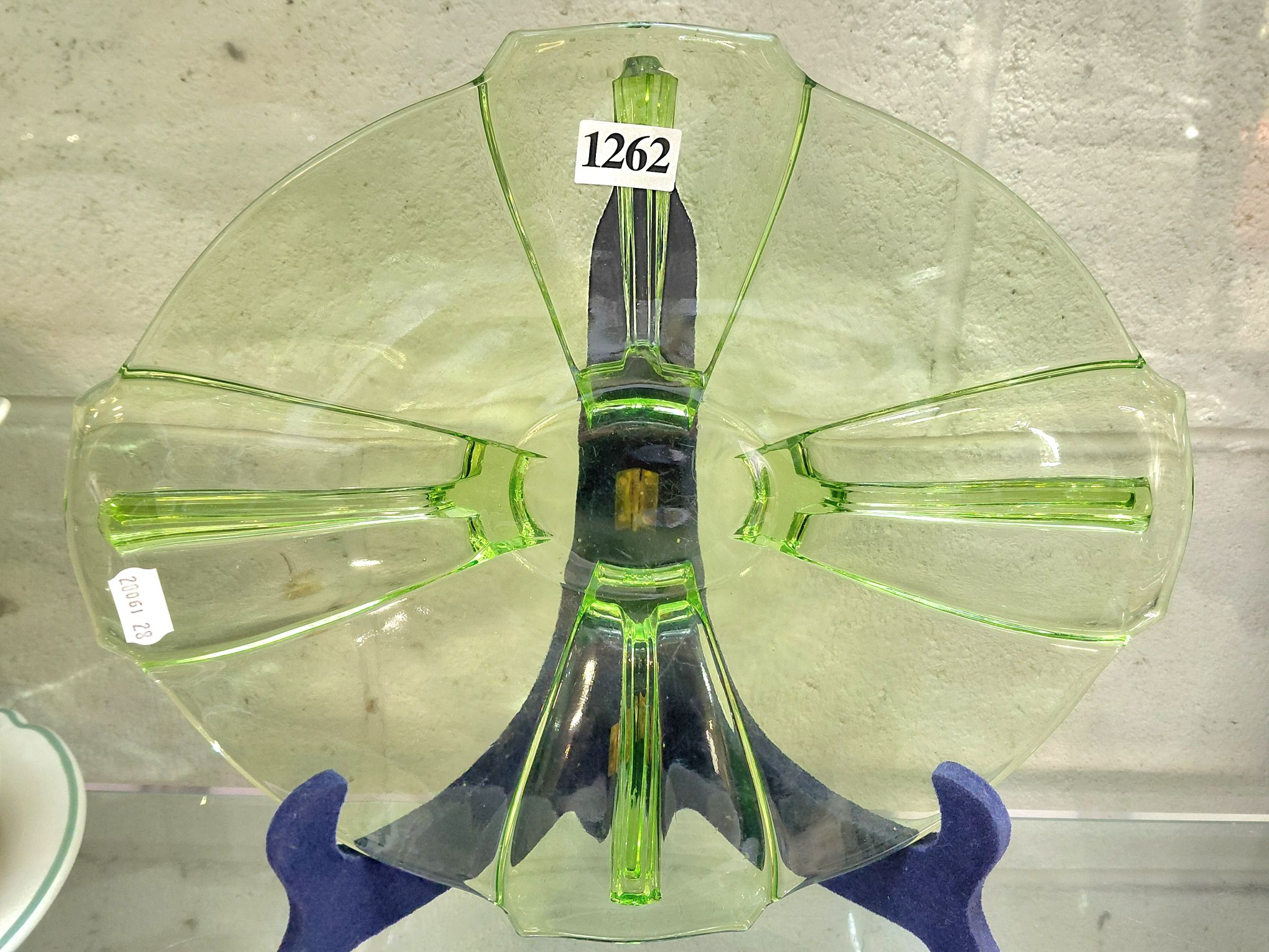 Uranium Green Depression Glass Platters