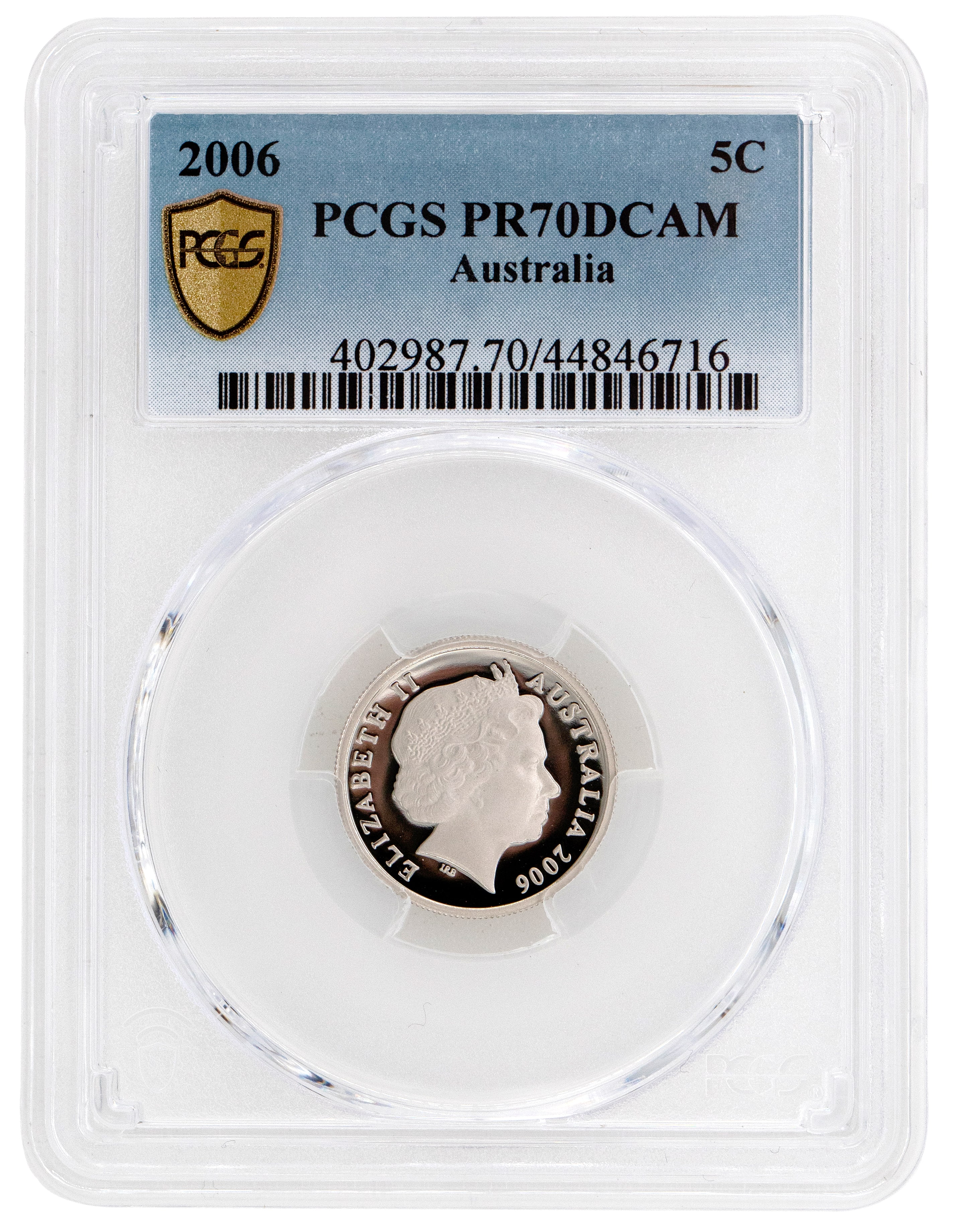 2006 Australia Five Cent, 5c PCGS - PR70DCAM POP 45/0 -716
