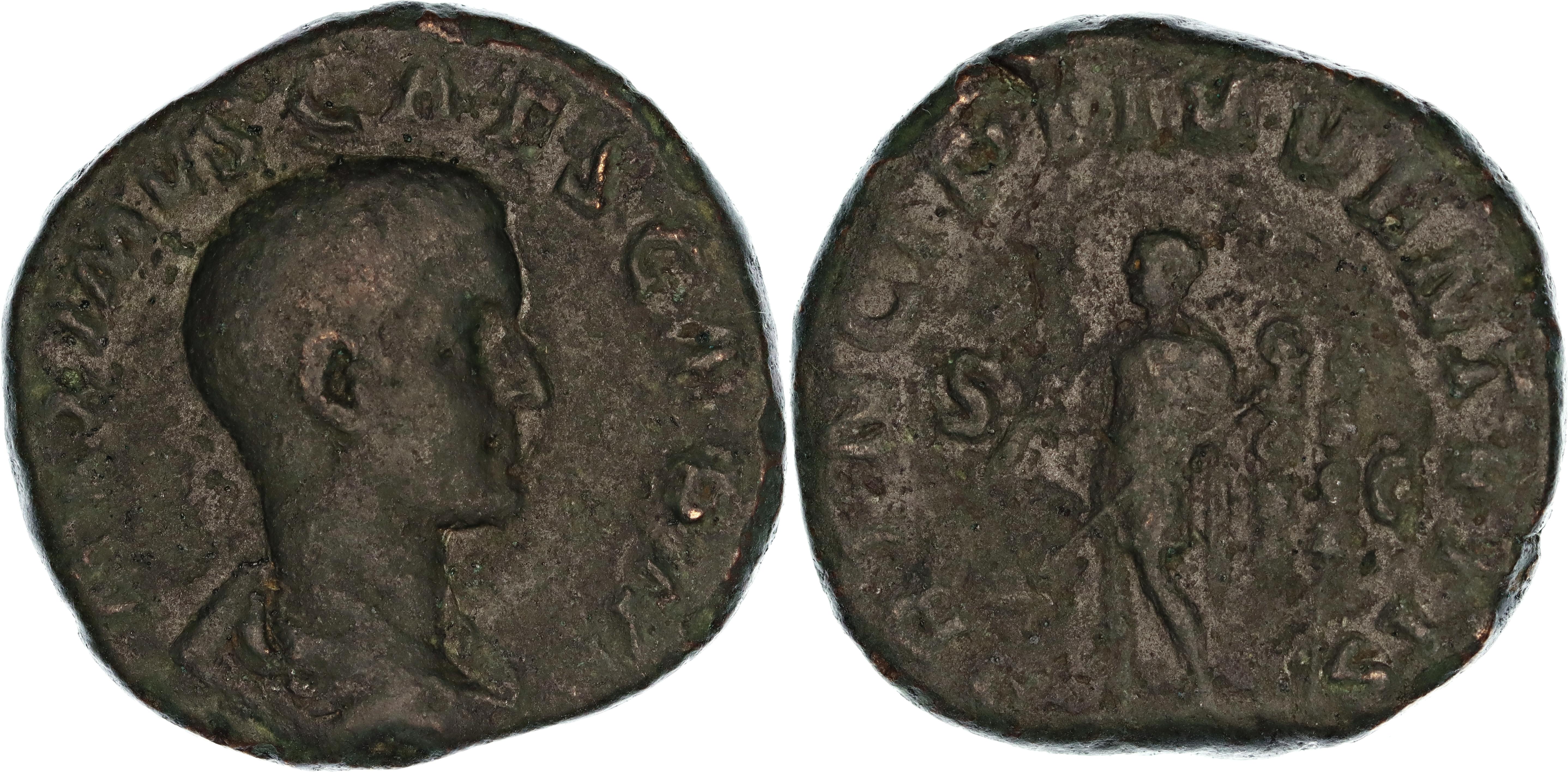 Roman Empire, Maximus, Æ Sestertius, 236-238 AD, F-VF
