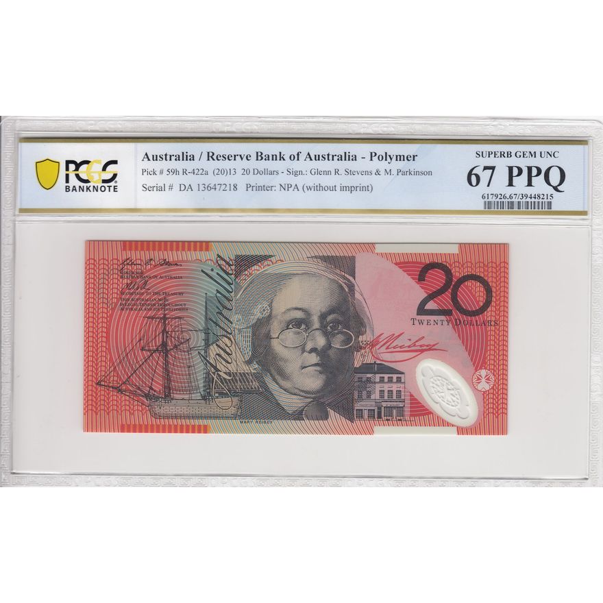 Stevens/Parkinson, Twenty Dollar, 2013, PCGS Superb Gem UNC 67 PPQ