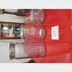 Original "Premium - Coffeyville" 3 pc set of canning fruit jars