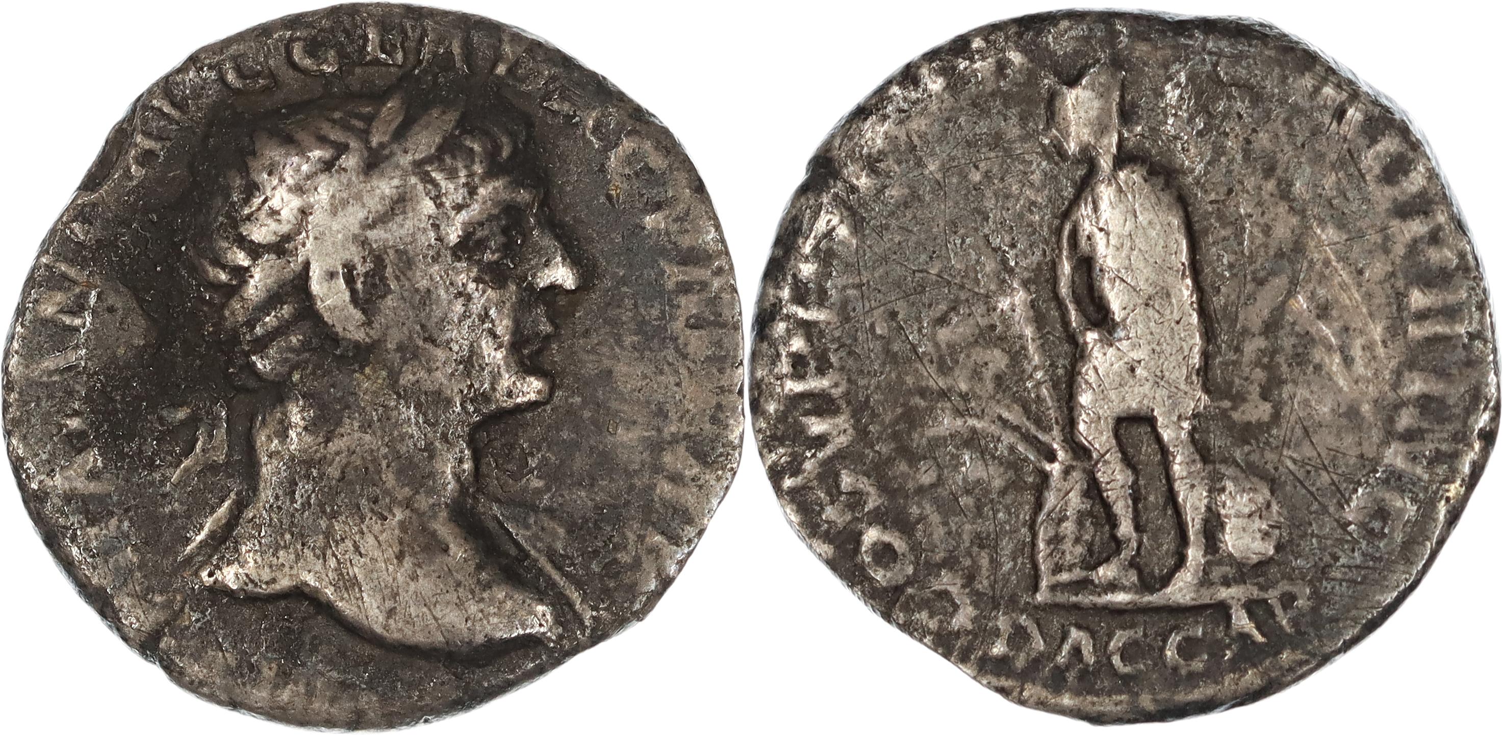 Roman Empire, Trajan, Silver Denarius, 103-111 AD, gF