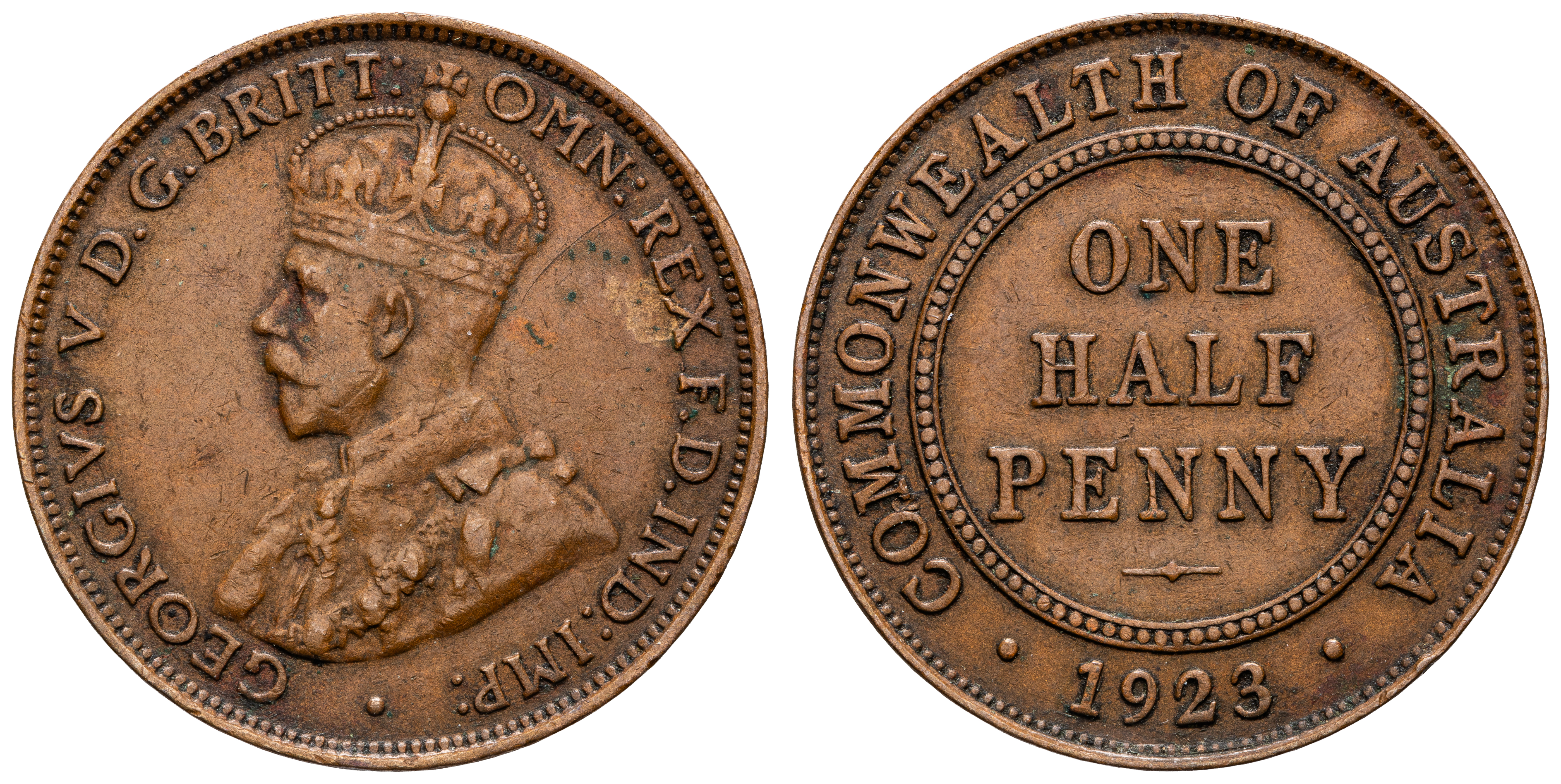 George V, Halfpenny, 1923, aVF