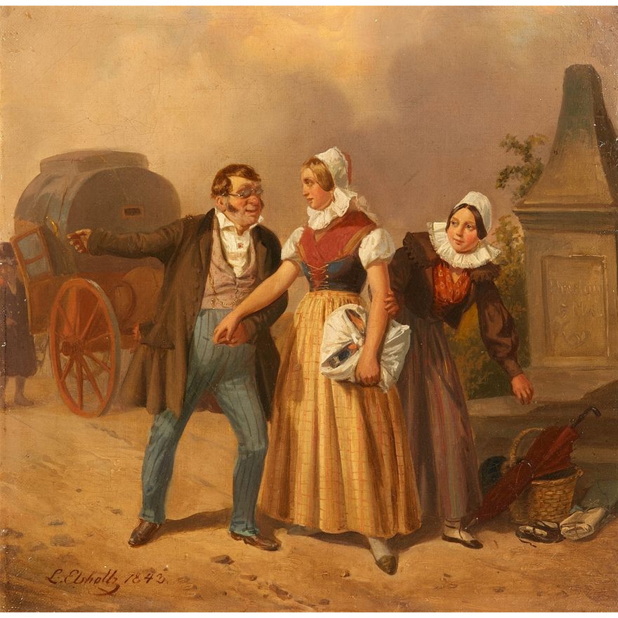 Ludwig Elsholtz, Genre Scene on a Country Road