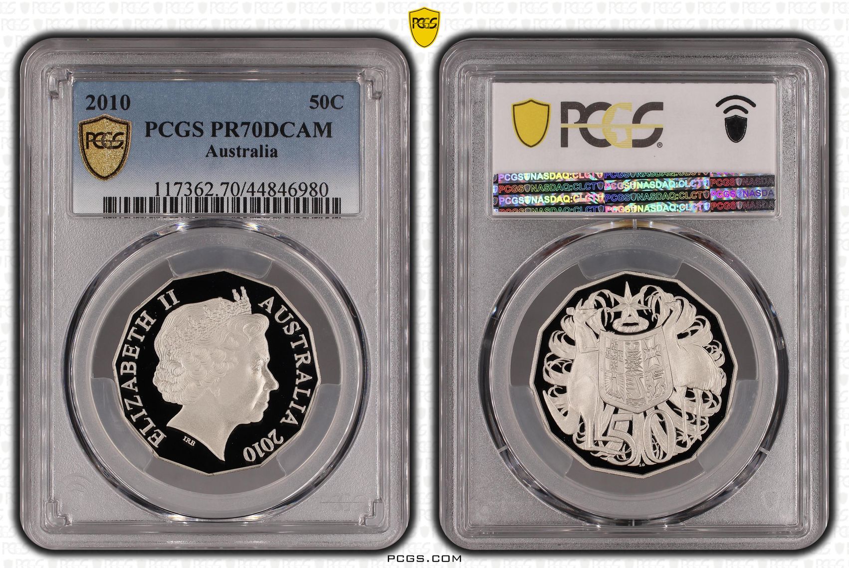 2010 Australian Fifty Cent, 50c Proof PCGS - PR70DCAM POP 27/0 -980