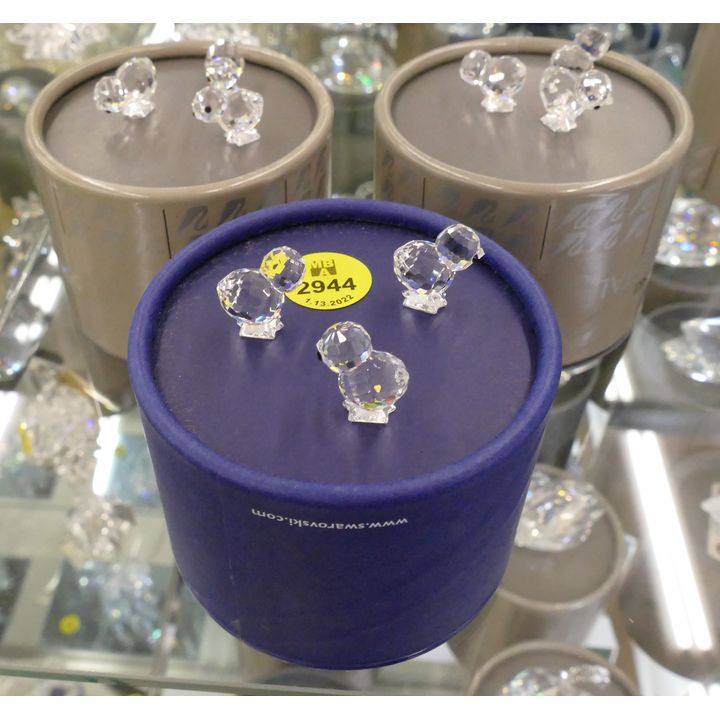 3 Sets Swarovski Crystal Chicks (3pc in each) with Boxes- .5''