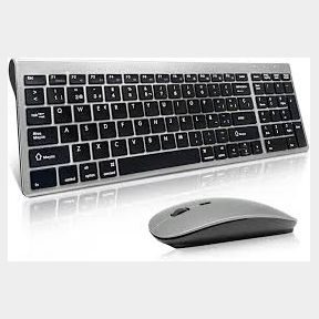 EASYTAO Wireless Keyboard and Mouse 2.4 GHz Keyboard and Mouse Kit - Silver | Bar 9902119159116 - 51745/1550 SN B3 (S3)