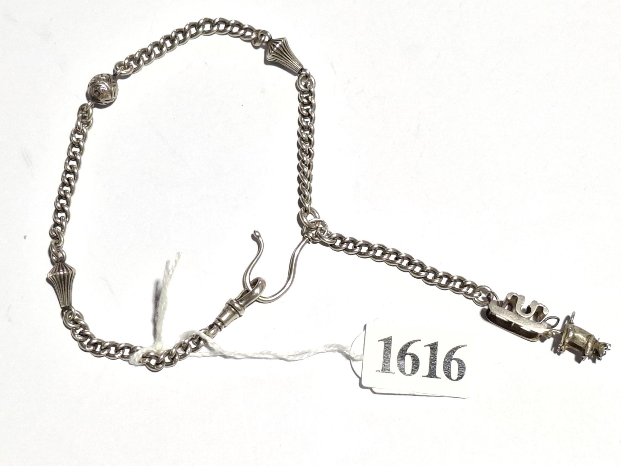 English Silver Curb Link Bracelet