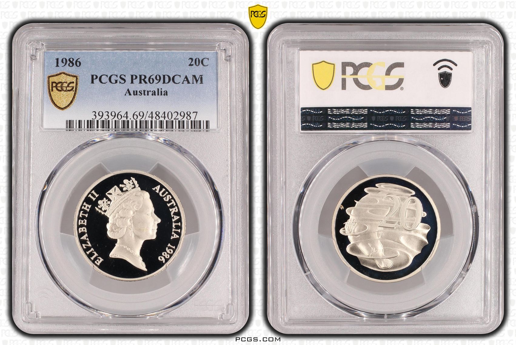 Twenty Cent, 1986, PCGS PR69DCAM