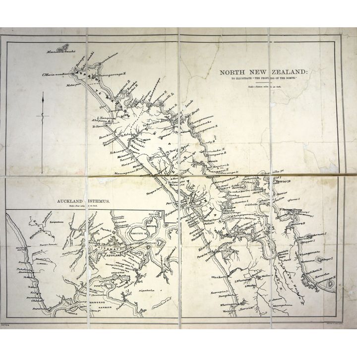 MAP - S. PERCY SMITH - North New Zealand: to illustrate "The Peopling of the North".