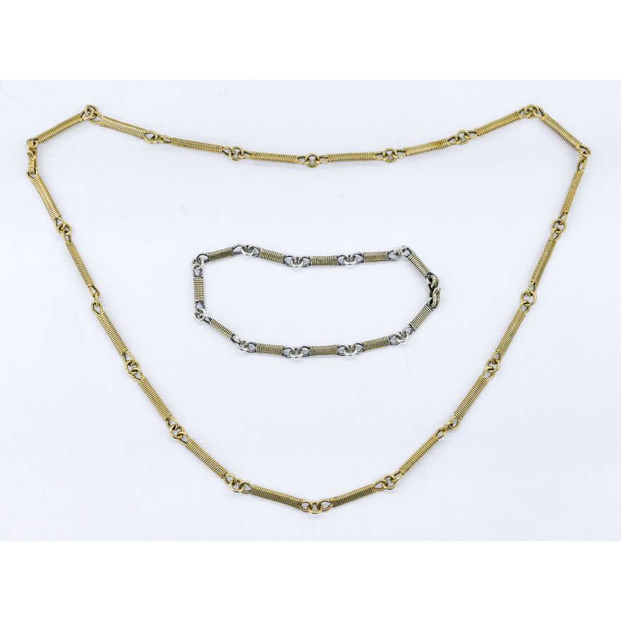 2pc Larry Delaney 14k Designer Necklace and Bracelet