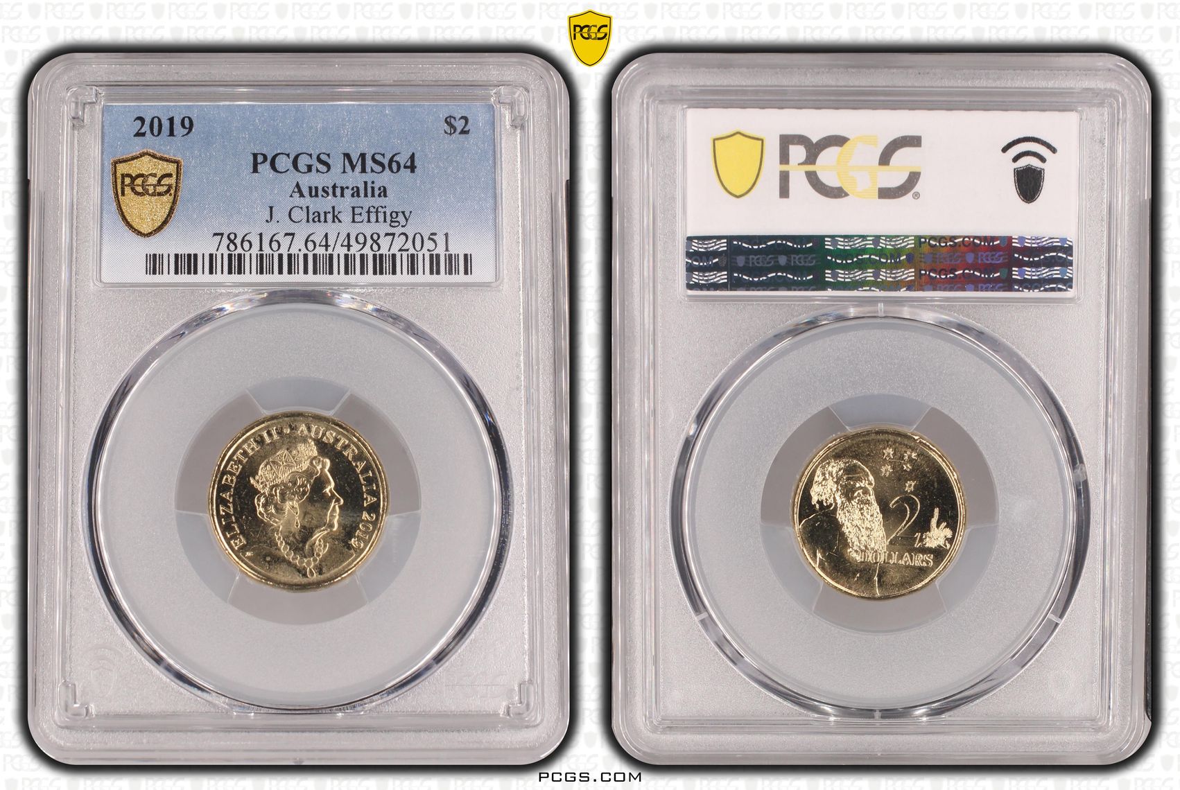 439 · J. Clark Effigy , Two Dollar, 2019, PCGS MS64