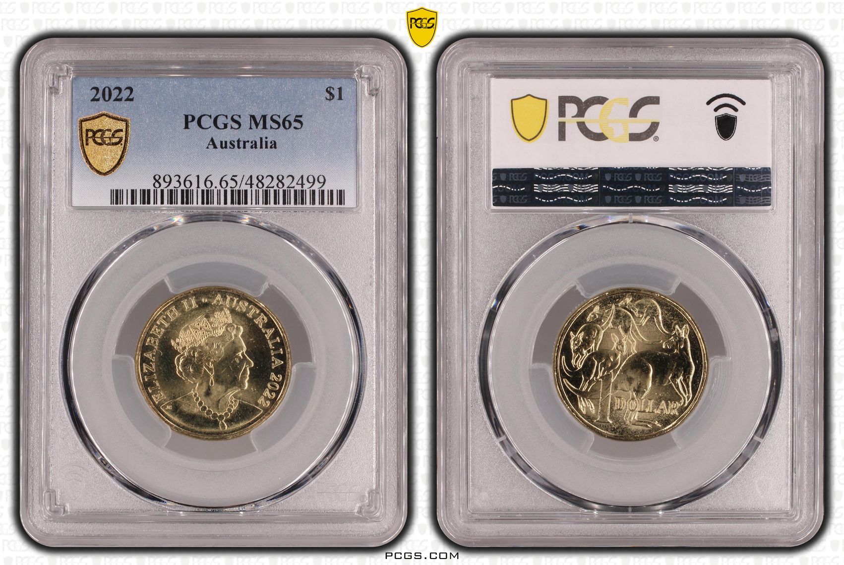 482 · Elizabeth II,  , One Dollar, 2022, PCGS MS65