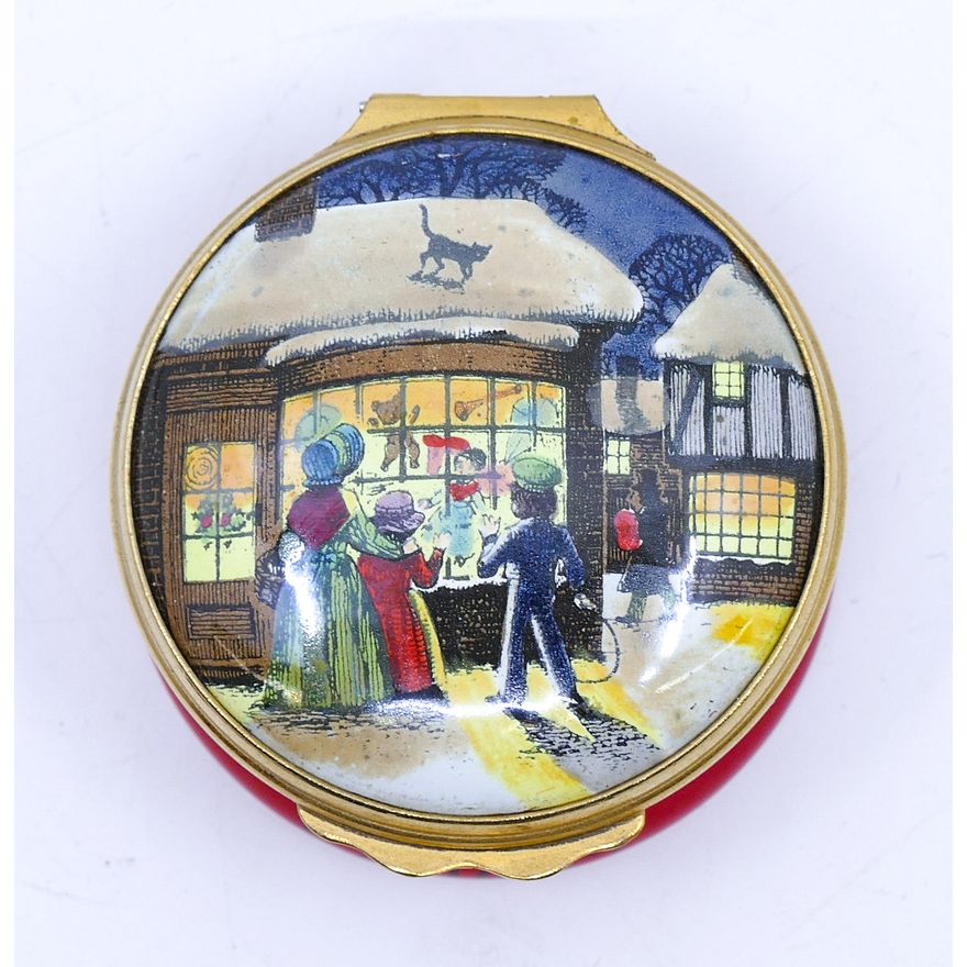 Halcyon Days Bilston & Battersea Christmas 1976 Enameled Box