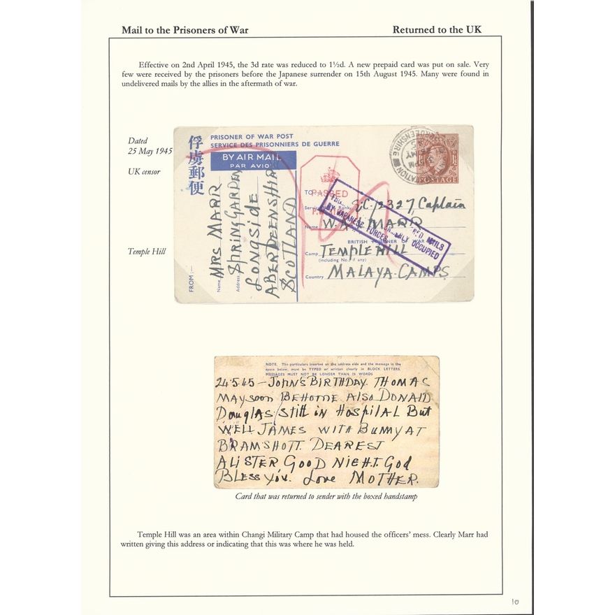 Prisoners of War and Civilian Internees in Singapore Undelivered Mail ...