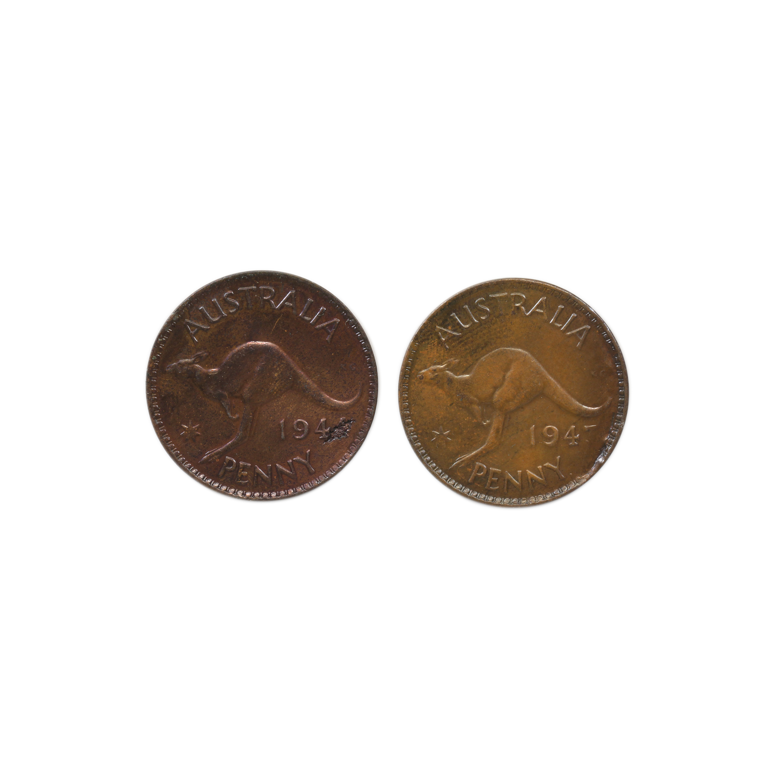 Pair, George IV, Penny, 1943Y. & 1944, EF