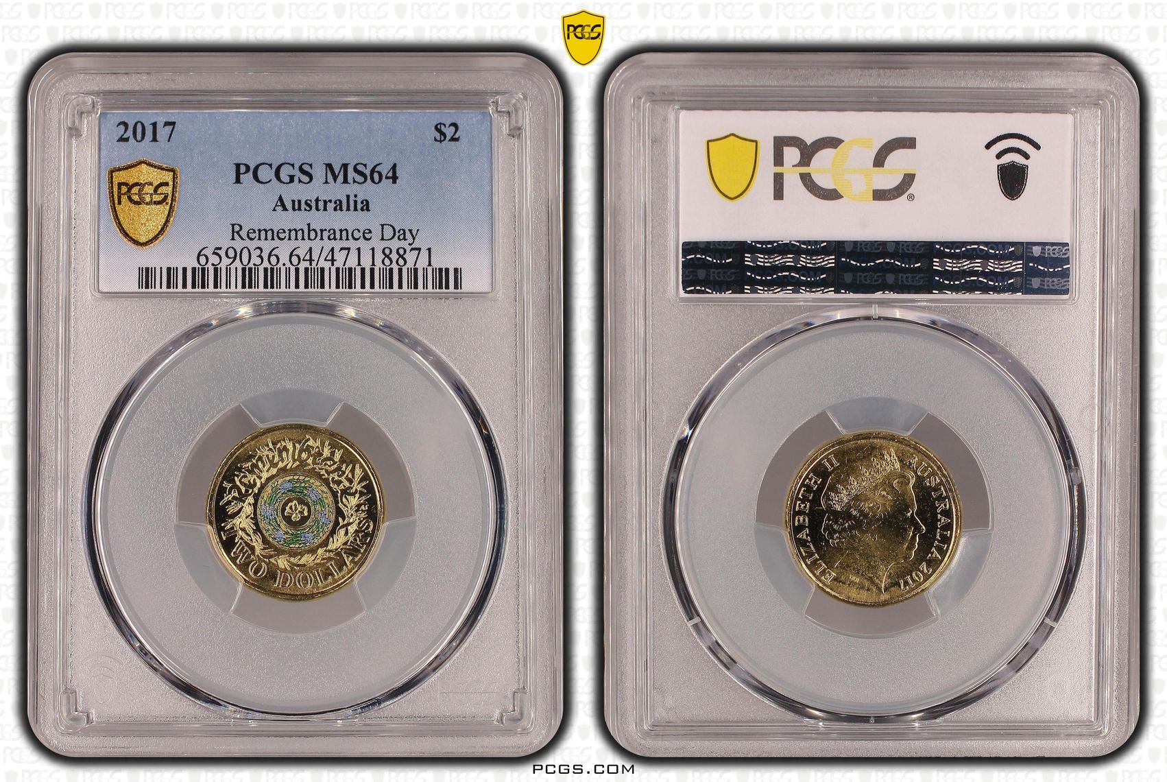 Remembrance Day Colorized , Two Dollar, 2017, PCGS MS64