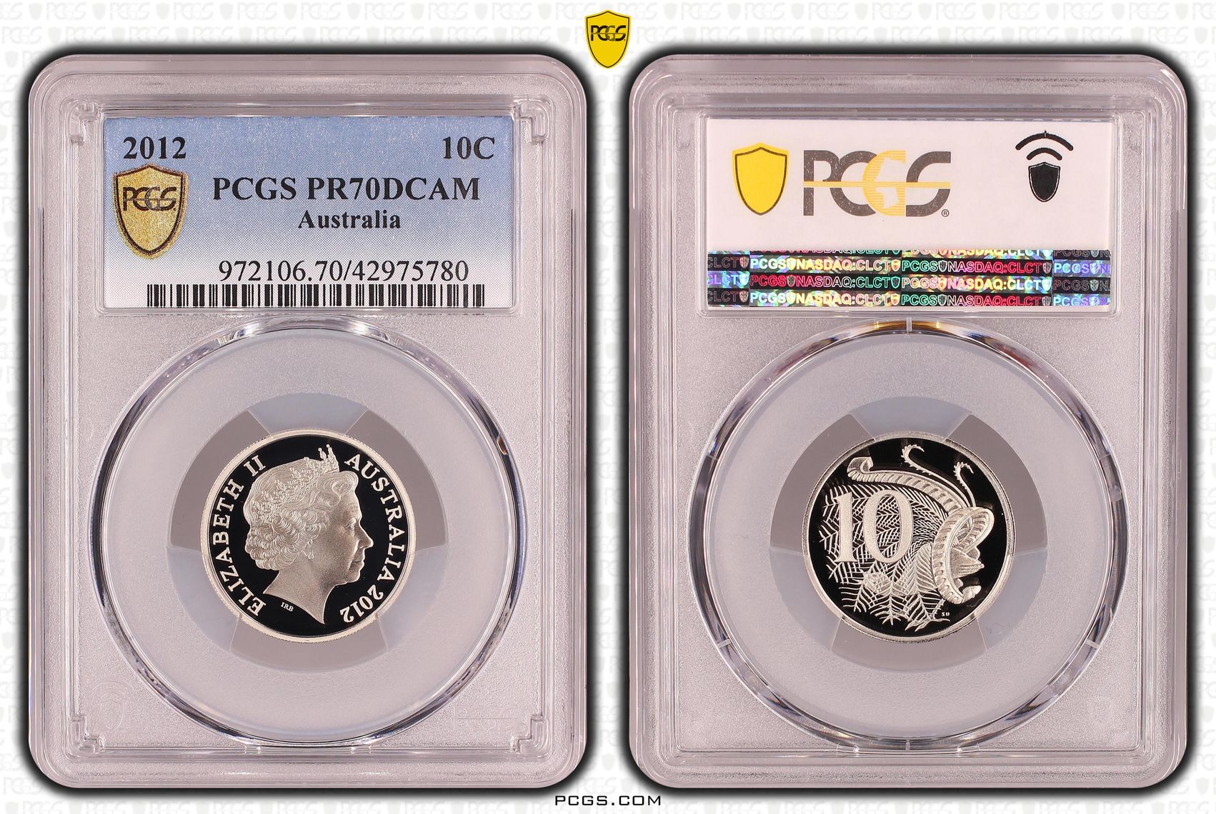 Elizabeth II, Ten Cent, PR70DCAM , 2012 PCGS POP - 46/0
