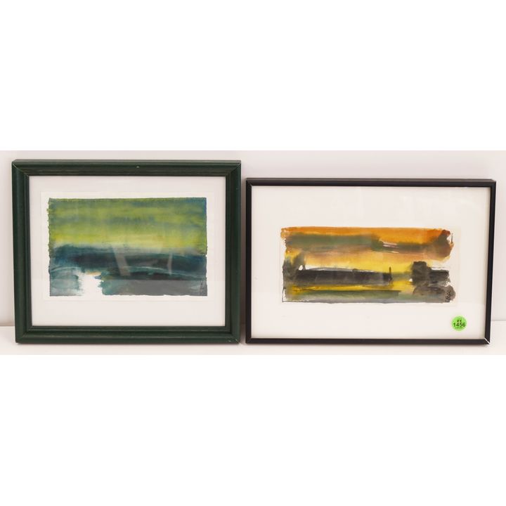 2pc John White Small Landscape Watercolors Framed- largest 8x12''