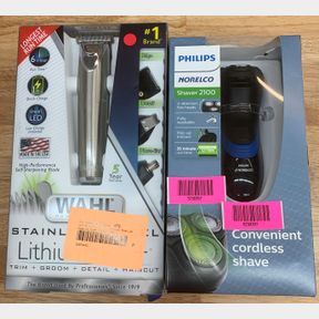 WAHL STAINLESS STEEL TRIMMER & PHILLIPS SHAVER 2100