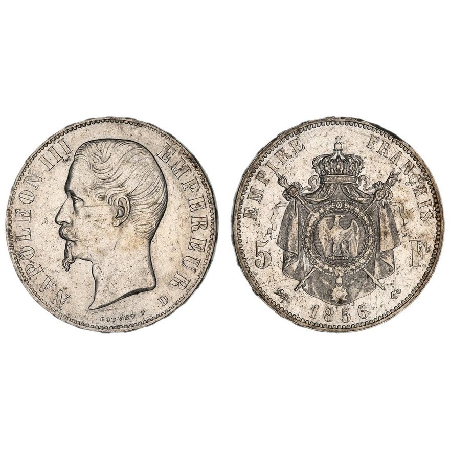 Ancienne pièce française de 5 francs Napoléon III