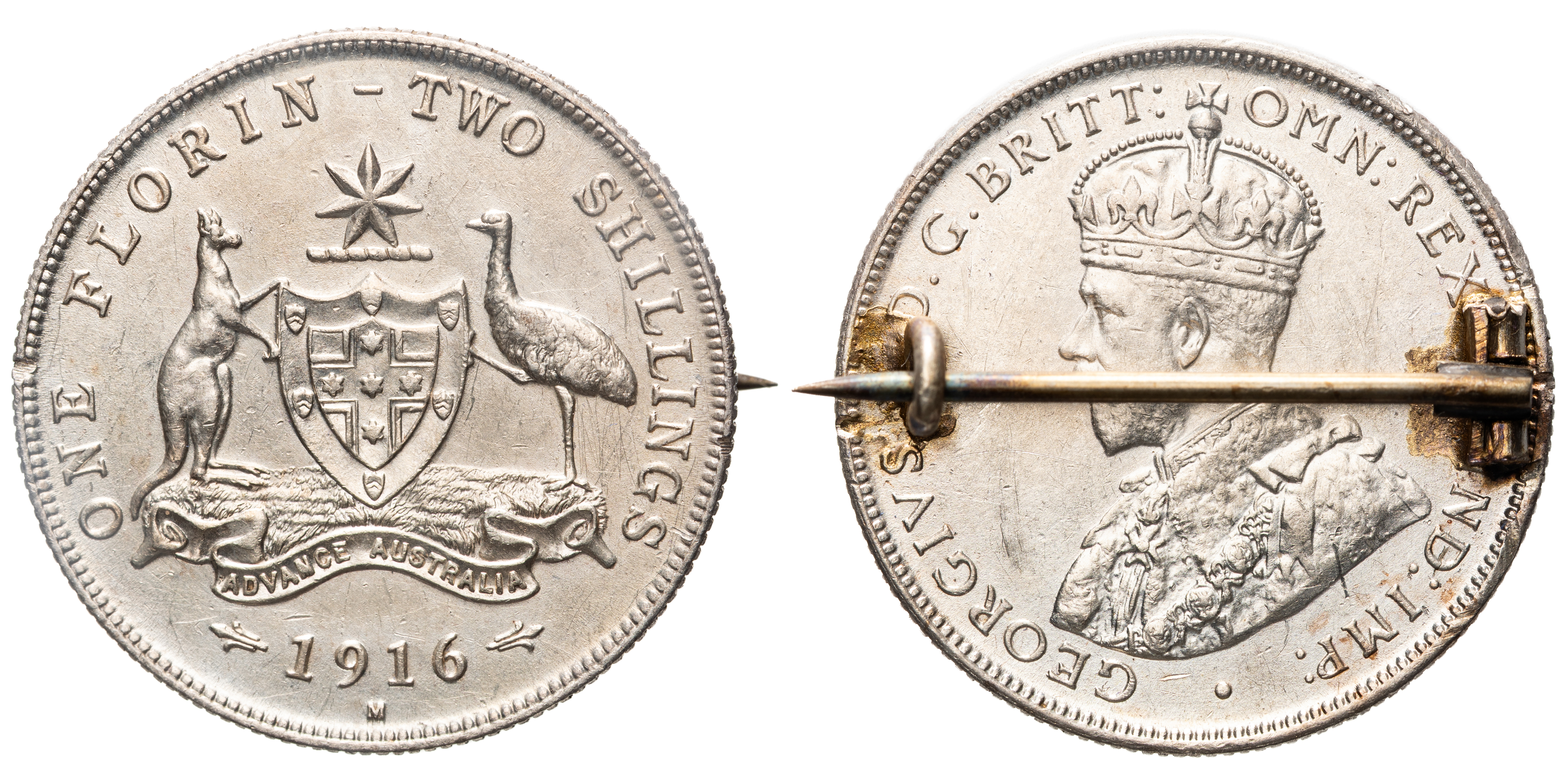 George V, Florin, 1916-M, EF