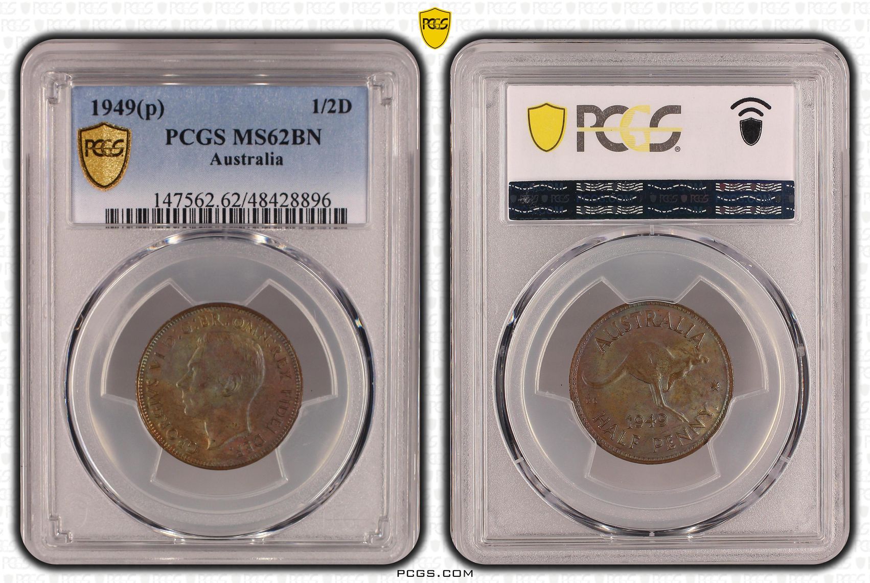 Halfpenny, 1949(p), PCGS MS 62BN