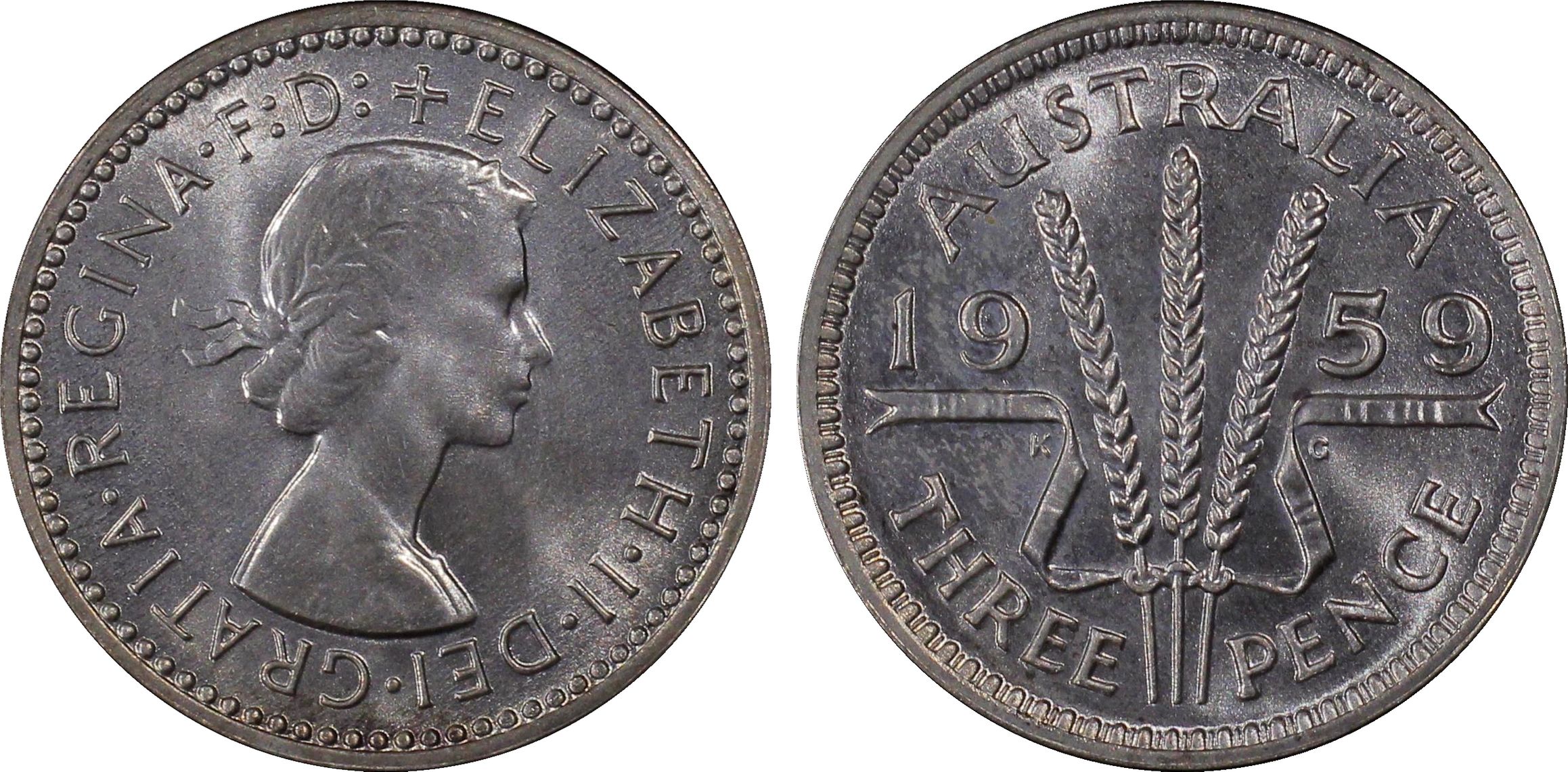 Elizabeth II, Threepence, 1959(m), PCGS PR66