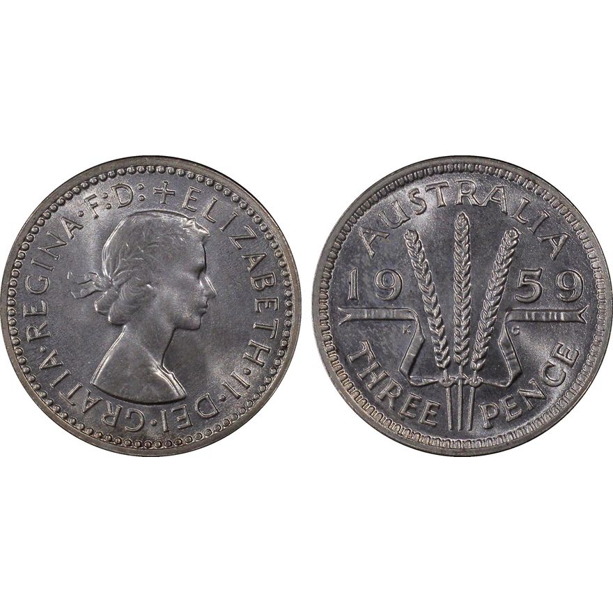 Elizabeth II, Threepence, 1959(m), PCGS PR66