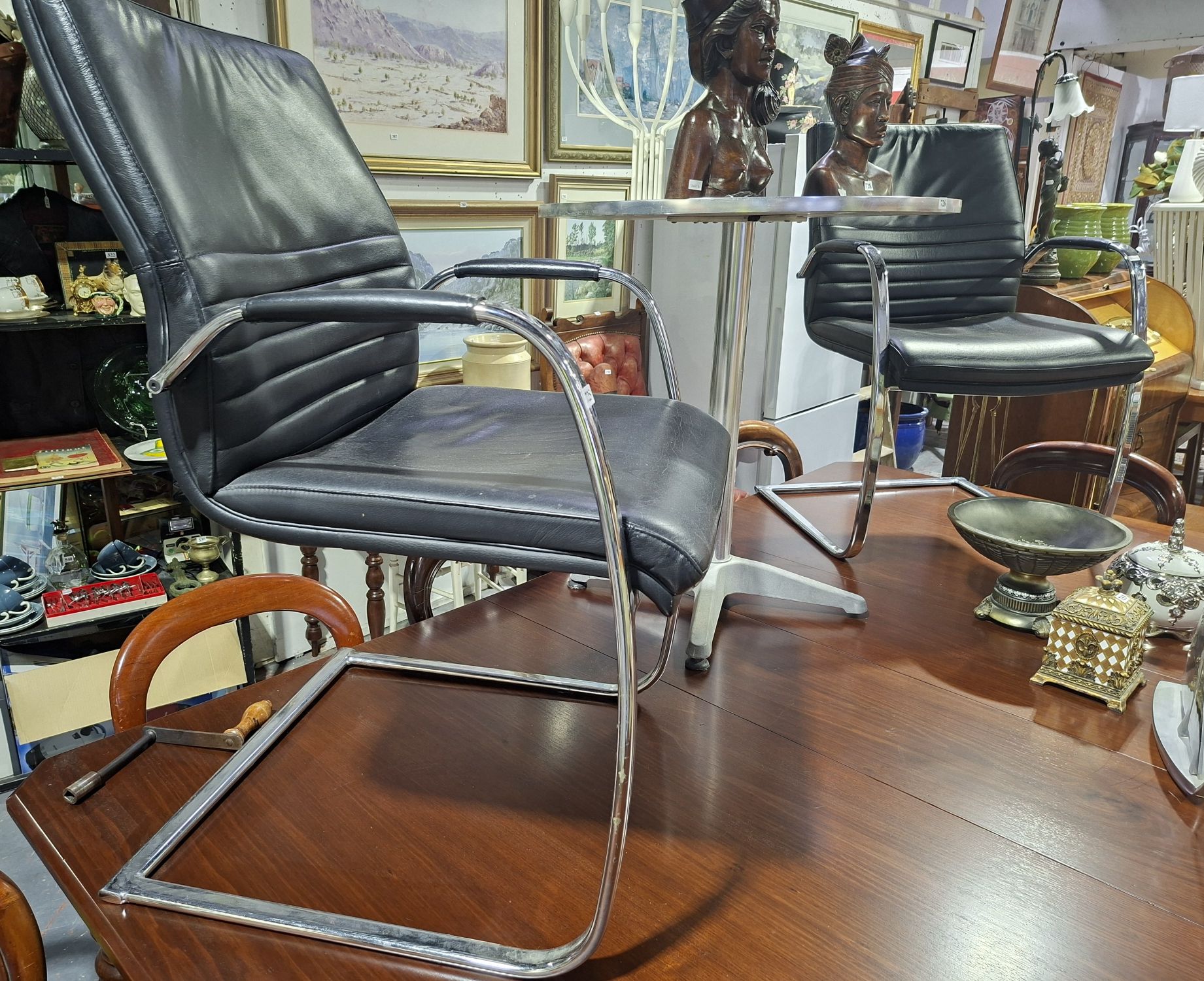 Black Leather Armchairs