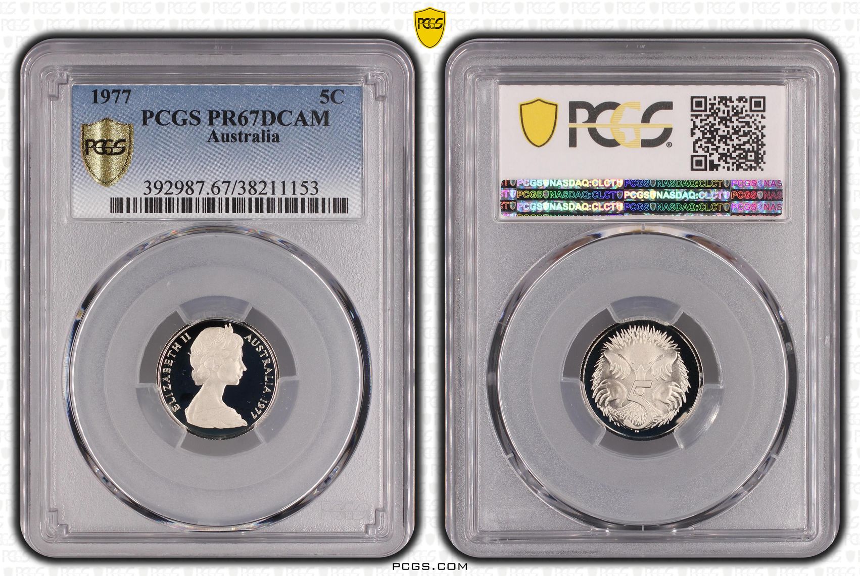 1977 Australia Five Cent, 5c PCGS - PR67DCAM -153