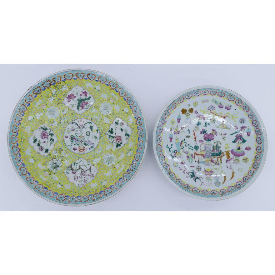 2pc Chinese Qing Famille Rose Chargers