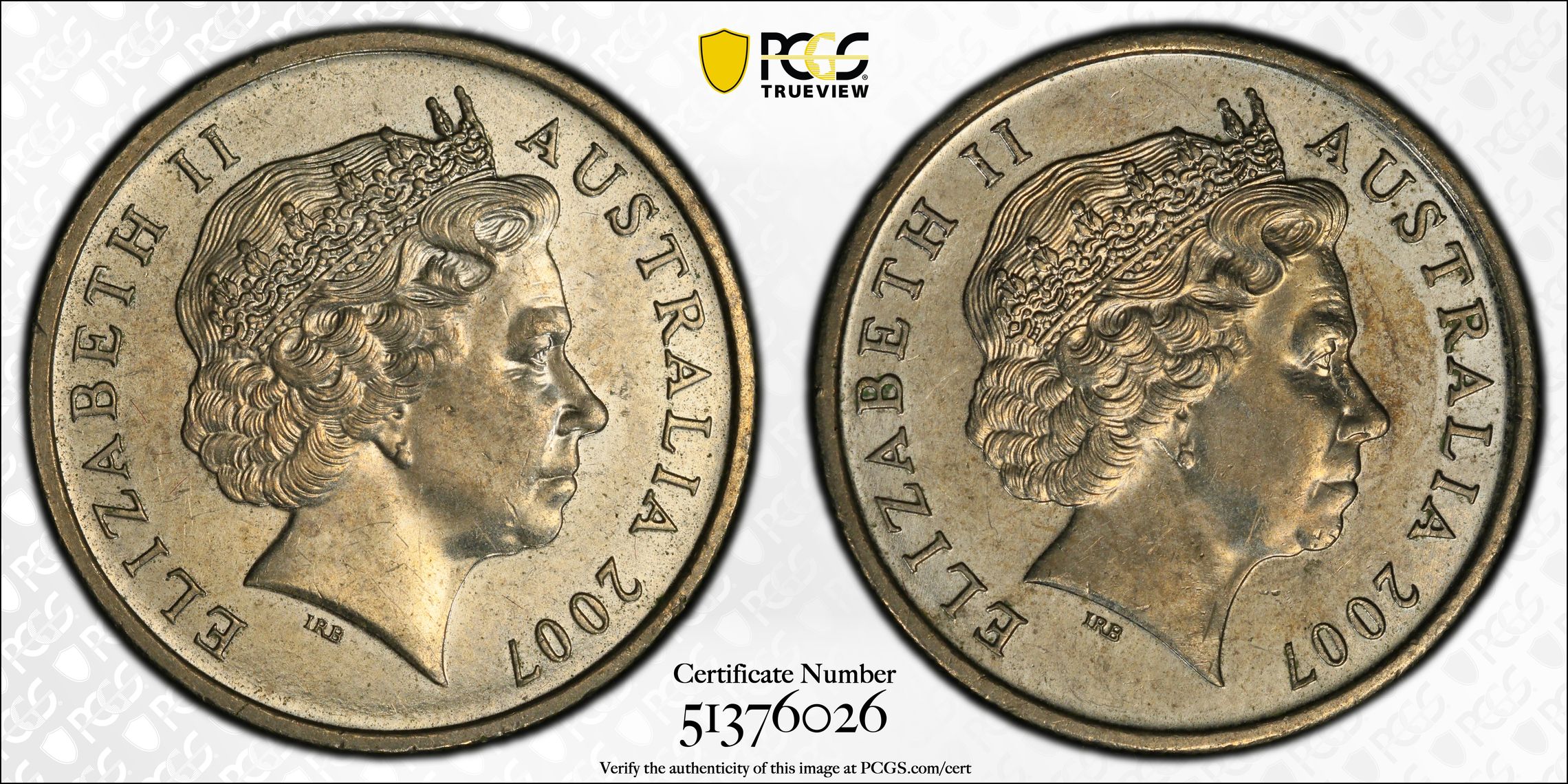 2007 Five Cent "Double Header" Error PCGS MS62