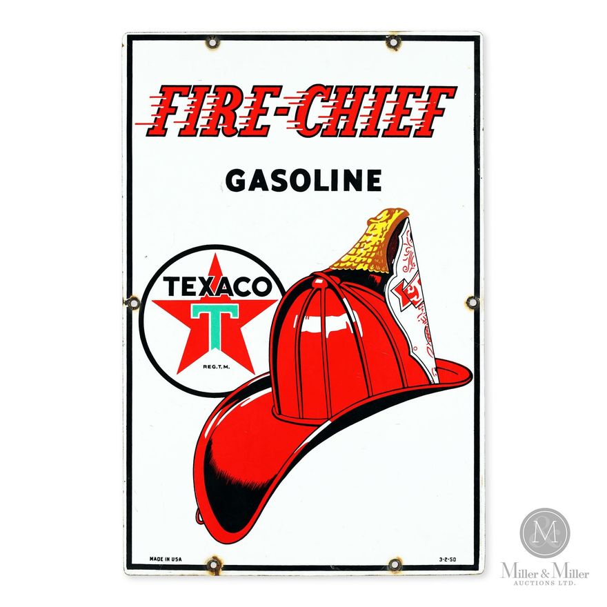 Texaco Fire Chief Gasoline Pump Sign