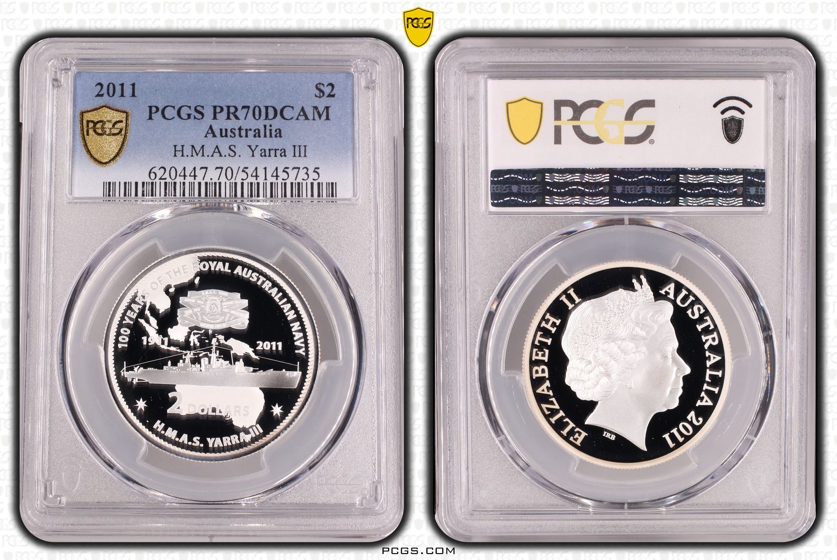 H.M.A.S. Yarra III, POP 3/0, Two Dollar, 2011, PCGS PR70DCAM