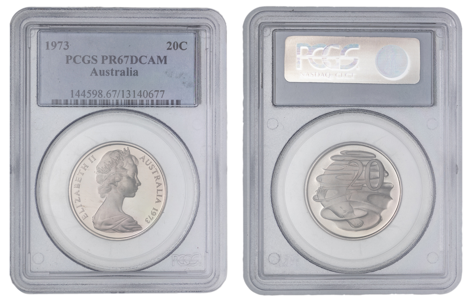 Elizabeth II, Twenty Cent, 1973, PCGS PR67DCAM