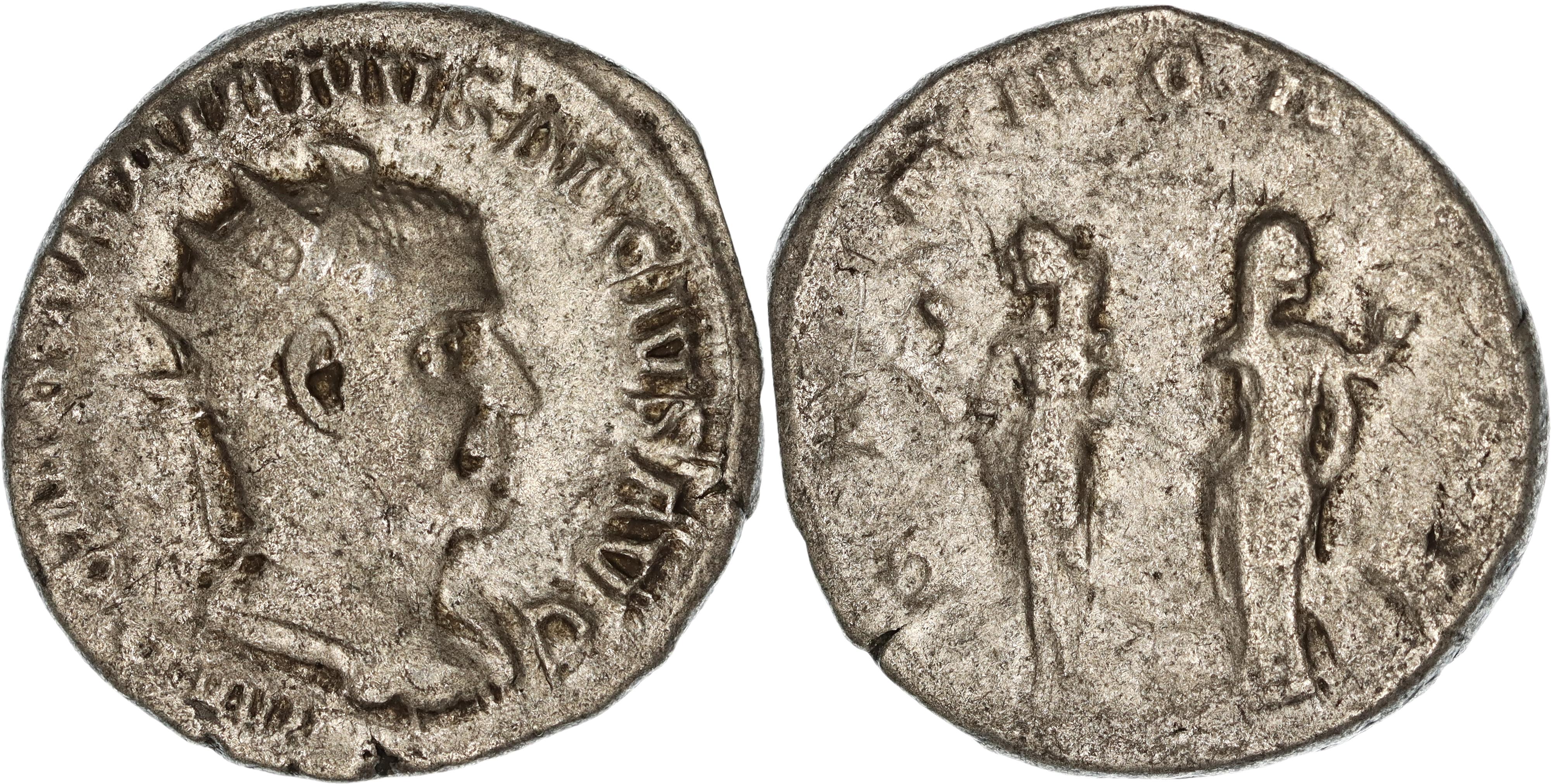 Roman Empire, Trajan Decius, Silver Antoninianus, 249-251 AD, F-gF