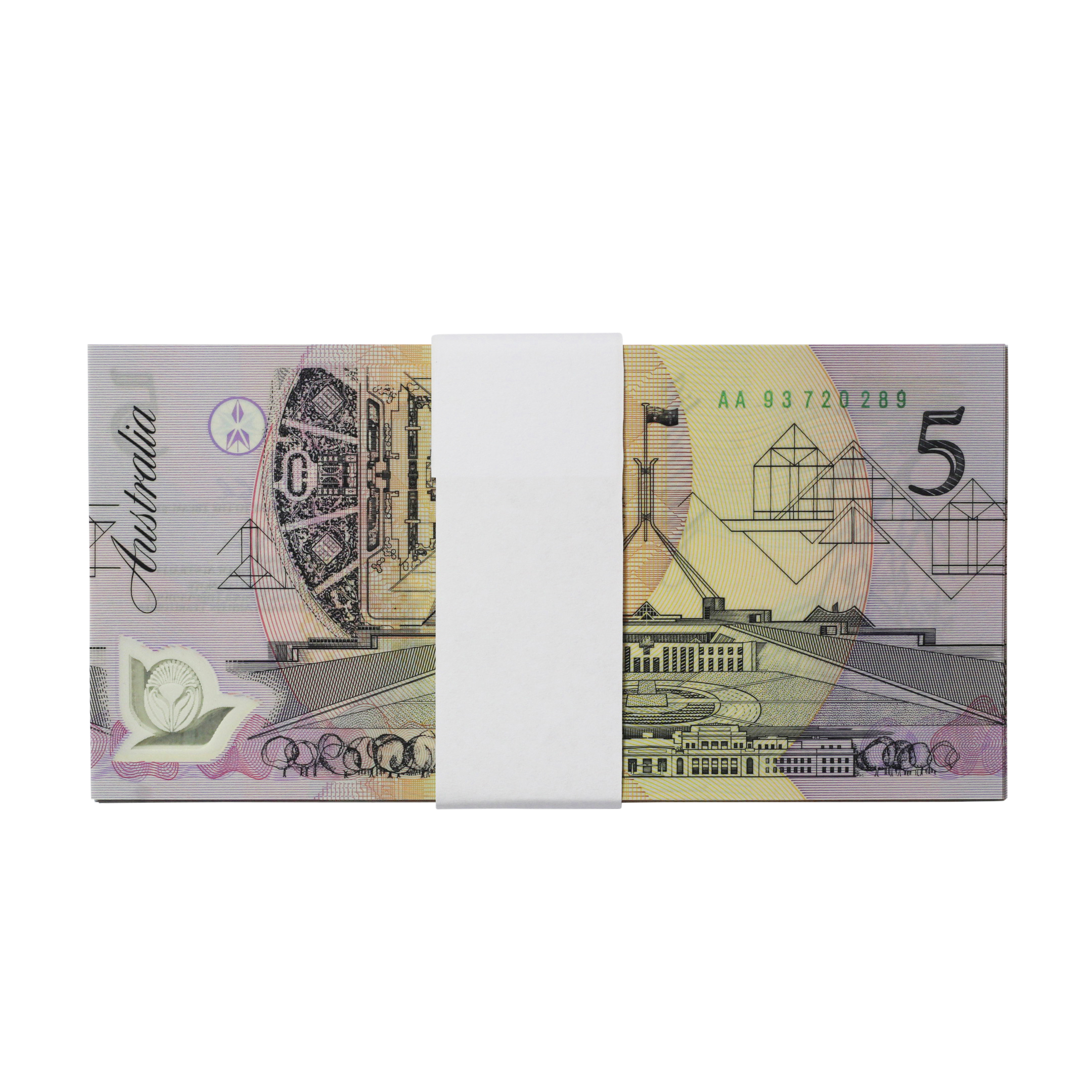 2129. · Bundle, Fraser/Cole, Five Dollars,  1992, UNC