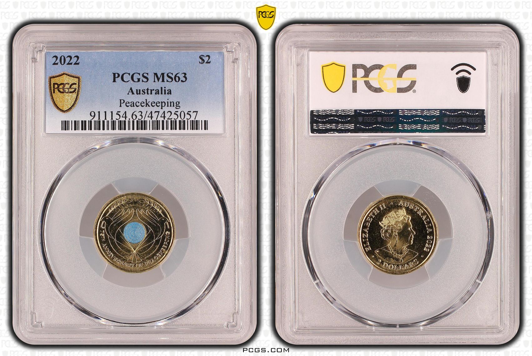 Elizabeth II, Peacekeeping, Two Dollar, 2022, PCGS MS63